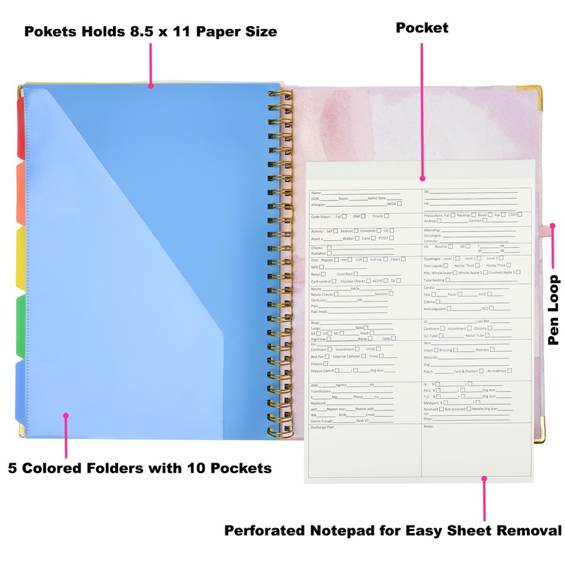 Nurse Clipboard Folio with SBAR Report Sheets – Refillable Nursing