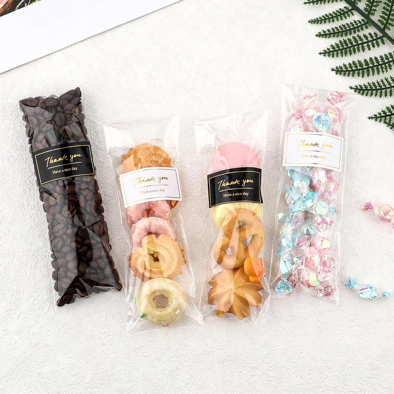 100pcs Pistachio Chocolate Bar Wrappers with 120pcs Thank You Stickers,