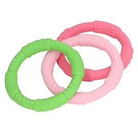 Anillo de, Pulsera de Silicona para, Alivio de Encías Portátil, Textura de Color Brillante, Suave para Bebés para Viajes a Casa (Tipo B)              