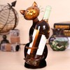 Tooarts Cat Shaped Wine Holder Wine Rack shelf Metal Sculpture