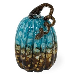 Boston International Handblown Glass Pumpkin Tabletop Décor, 5.5 x 8.5-Inches, Copper Canyon