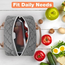 Lekespring Insulated Lunch Bag for Women – 9L Portable Leakproof Picnic Cool Bag for Work, School, Outdoor Picnic(Grey)