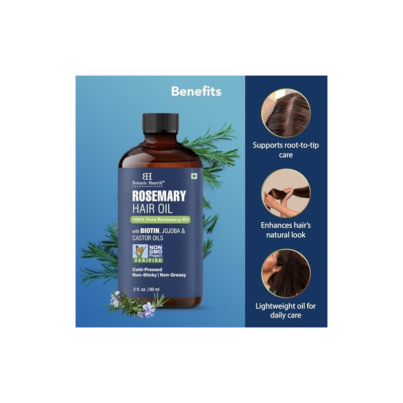 Botanic Hearth Aceite De Romero Puro Para El Crecimiento Del