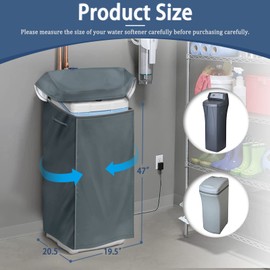 Water Softener Cover – 600D Heavy-Duty Waterproof Oxford Fabric, Dust & UV Protector for Fleck, Whirlpool, Pelican, SpringWell WHES30E/WHES40E Systems (19.5"W x 20.5"D x 47"H, Grey)