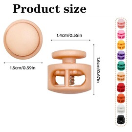 Mashano 100PCS Multicolor Modern Cord Locks, End Spring Stop Toggle Stoppers for Shock Cord Drawstrings Lanyard, Single Hole Cord Locks Adjuster