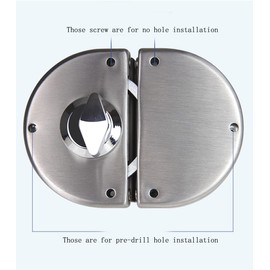 ZONADAH Upgraded Double Glass Door Lock Stainless Steel, Both Sides Open Frameless Door Hasps No Drilling Required for 10-12mm Thickness Glass, Home Office Hotel Furniture Hardware