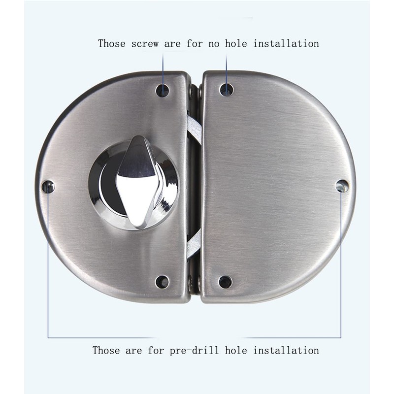 ZONADAH Upgraded Double Glass Door Lock Stainless Steel, Both Sides