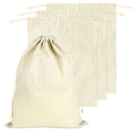 GothaBach 4 Pcs Large Linen Bread Bags, Large Burlap Drawstring Bread Bags, Special Loaves Baking Bags for Bread Storage in Bakery or Home (14'' x 18'')