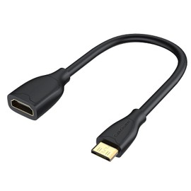 CableCreation Mini HDMI to HDMI Cable, 0.5ft Mini-HDMI Male to HDMI Female Adapter, Support 4K 60Hz, 3D, for Camera, Camcorder, Graphics Card, Laptop,Tablet, HDTV,Projector, 0.5ft, Black