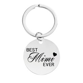 YALLNASL Mimi Birthday Christmas Gifts Keychain from Grandchildren Granddaughter Grandson Grandkids, Best Mimi Ever Keyrings Gift for Mimi Grandma Grandma