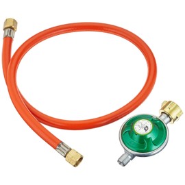 ECD Germany Klarstein Gas Hose + Pressure Regulator, Accessory/Replacement Part for Gas Grills, LPG Regulator Type A310i / A300i, 50 mBar, 1/2 Inch, Germany, Includes Gas Hose 80 cm