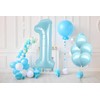 40 Inch Light Blue Number 1 with Latex Balloons, Large
