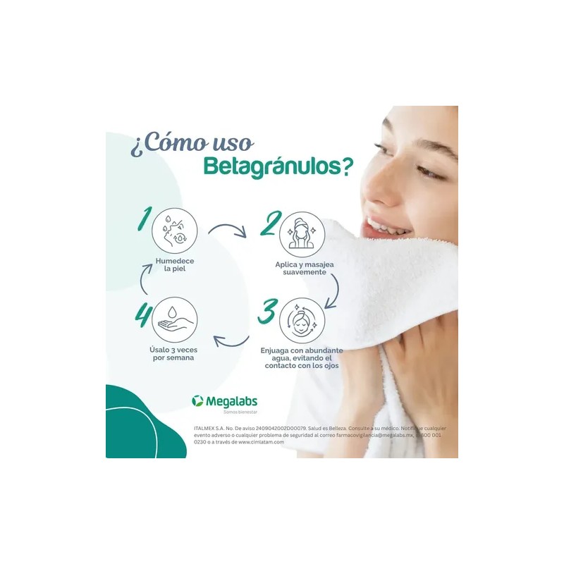Medihealth Betagránulos crema limpiadora para piel grasa de 60 G