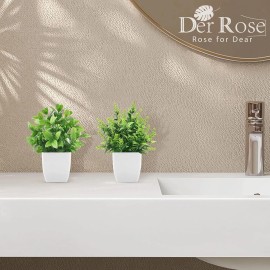 Der Rose 2 Pack Fake Plants Small Faux Artificial Small Potted Plants Indoor