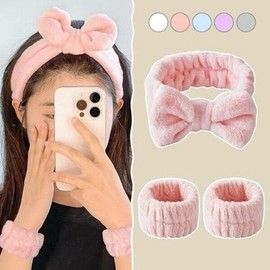 SS62 Face Wash Hair Headband Face Wash Ribbon Hair Wrist Set / 에스에스62세안용헤어 머리띠 세수 리본헤어 손목세트