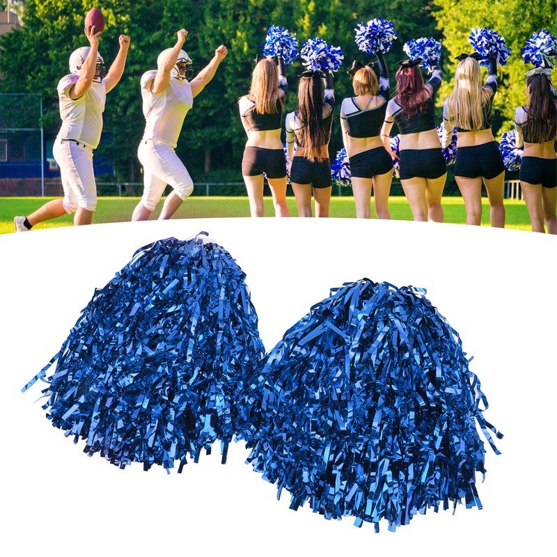 2PCS Cheerleading Pom Poms with Hard Handle Handheld Party Shakers
