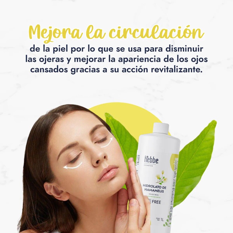 Tónico Facial Hebbe Cosmetics Hamamelis Piel Mixta Hidratante Natural