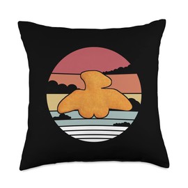 Dinosaurs Vaporwave Aesthetic Dino terodactilo Chicken Nugget Retro | Vintage Dinosaur Throw Pillow, 18x18, Multicolor