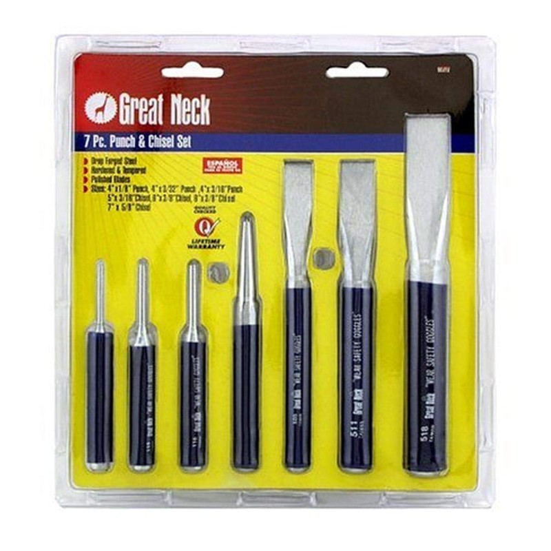 GreatNeck 907EV 7 Piece Cold Chisel and Punch Set, Punch