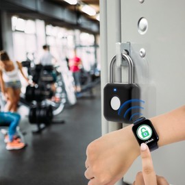 Fingerabdruck Vorhängeschloss Bluetooth Vorhängeschloss eLinkSmart Vorhängeschloss mit Fingerabdruck 1000-Nutzer der App für Fitnessstudio Schulschließfach Rucksack Gepäck Handys oder iOS Watch