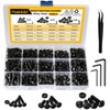 Hakkin 600Pcs Nuts and Bolts M3 M4 M5 Fully Threaded