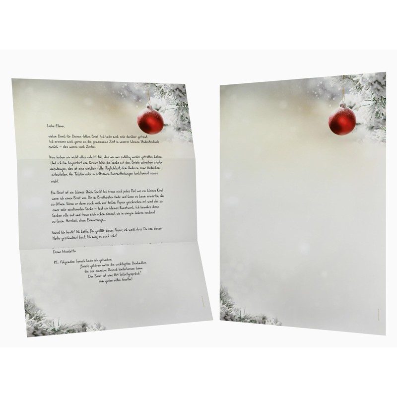 Christmas Letter Paper with Envelope 100 Pieces | Silent Night