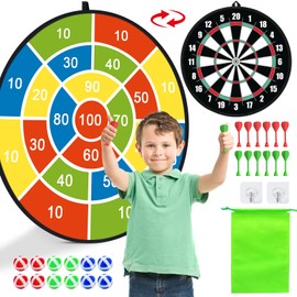 Dart Board for Kids, Boys Toys Double-Sided Dart Board with Sticky Balls and Darts, Indoor Outdoor Sport Fun Party Play Parent-Child Activity Game Toys, Gifts for Boys and Girls Aged 3 to 12 years