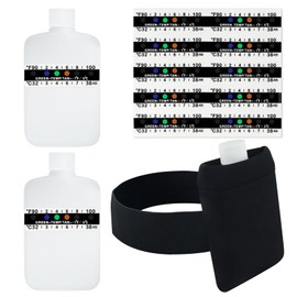 3oz Urine Test Complete Kit, 2 Smaller Translucent Portable Empty Bottle, Hidden Hi-Stretch Leg Strap and Thermal Sample Bag, 10 Temperature Test Strips, Urine Bottle Kit Test Practice at Home