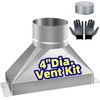 4" Dia x 3-1/4" x 10" L microwave vent kit,