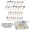 AIMALL 30PCS Spinner Fishing Lure Set with Treble Hooks 2.4in