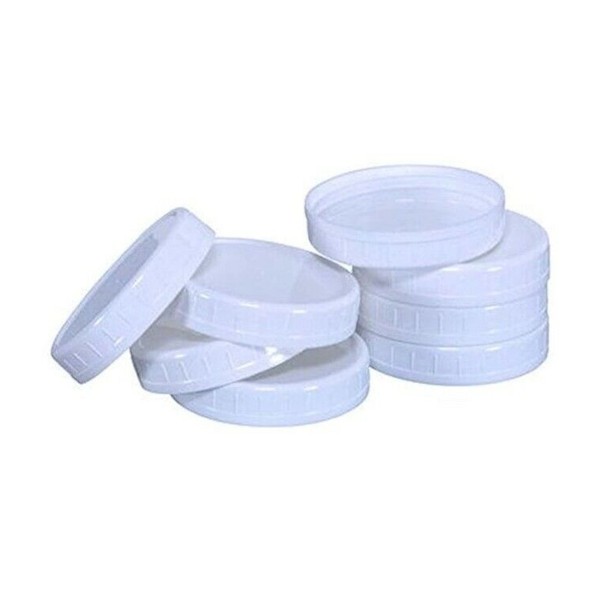 Mainstays BPA-Free Plastic Wide Mouth Canning Mason Jar Lids, White_8 pack