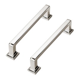CABDM 10 Pack Polished Nickel Cabinet Pulls 5-1/16 Inch(128mm) Hole Center Cabinet Hardware Kitchen Cabinet Handles for Bathroom Drawer Pulls Dresser Pulls.