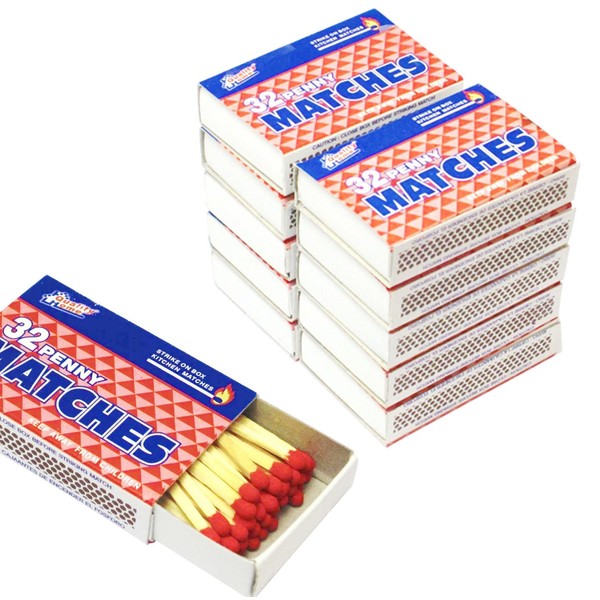 10 Packs Matches 32 count Strike on Box Kitchen Camping Fire Starter Lighter