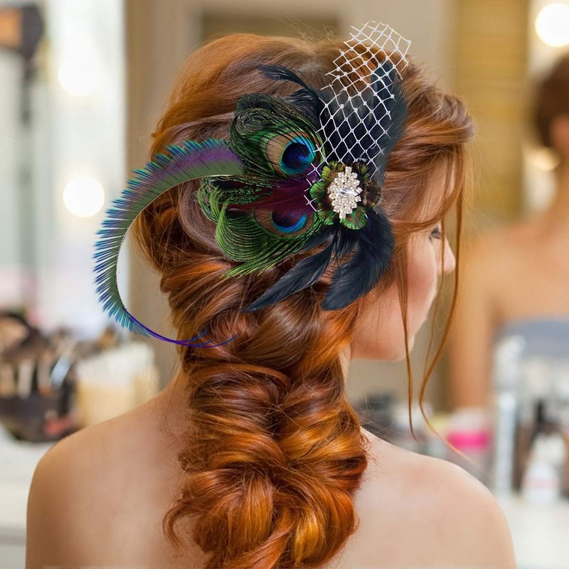Fascinator Peacock Feather Hair Clip Headband