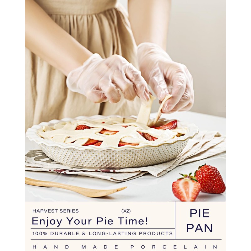 getstar Ceramic Pie Pan Set of 2, 9 inch Pie