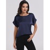 ANRABESS Women's Summer Dressy Casual Short Sleeve Shirts Crewneck Silk