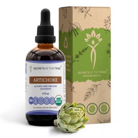 Secrets of the Tribe Artichoke USDA Organic | Alcohol-Free Extract, High-Potency Herbal Drops | Made from 100% Certified Organic Artichoke (Cynara scolymus) Dried Leaf 4 oz