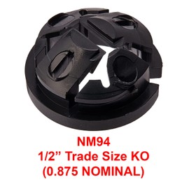 iMBAPrice NM94-25 (25-Pack) Black Button Push-in NM Cable Connector, 3/8 Trade Size, Fits 1/2-Inch Knock Outs, Black