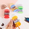 Pencil Sharpener with Eraser, 4 Pack,2 Sharpening Holes, Colorful Manual