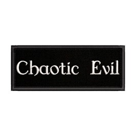 Chaotic Evil Embroidered Premium Patch Iron-On or Sew-On Embroidery Applique - Character Toon Gamer - Costume Uniform - Fun Novelty Badge Biker Emblem - Vacation Tourist Souvenir