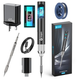 Awgem Soldering Iron Kit, 100W Portable Soldering Iron Kit with C245I Tip, 2S Fast Heating(390°F-840℉), Pre-Set 3 Groups Temperature, Smart Soldering Iron Pen Tool for Precision Repair.