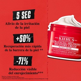 Kiehl's - Ultra Facial Meltdown Cream, Crema Reparadora para Piel Sensible y Reseca con Avena Coloidal y Escualano, Recupera la Barrera 50% más Rápido, Alivio en 5 Segundos, Hidratante Ligero, 28ml