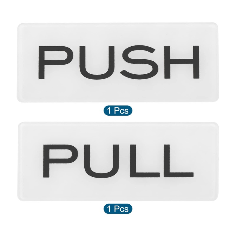 PATIKIL Push Pull Door Sign, 2 Pack Self-Adhesive Rectangle Acrylic