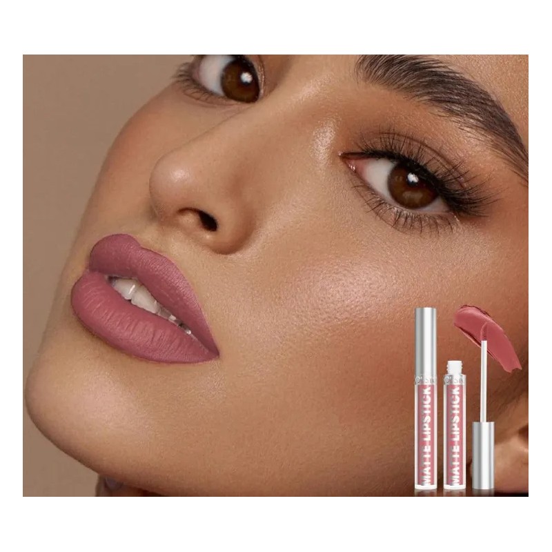 Set De 4 Labiales Mate Labial Resistencia Agua Color Rojo