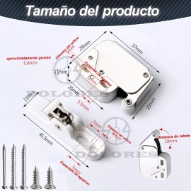 Dolores 15 Pcs Resbalon Push Latch Herrajes Cajones Puerta Gabinete
