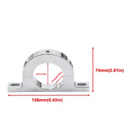 Aluminum Universal Steering Billet 2" Steering Column Keyed No Drop Mount for Most Common Fit for GM GMC Chevy Dodge Ford 2" Hole Brushed Underdash Mount River Clamp