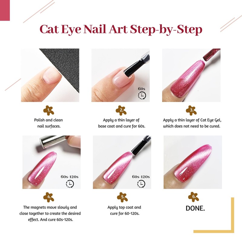 JODSONE 12 Colors Cat Eye Gel Nail Polish Set Blue