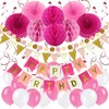 ZERODECO Birthday Party Decoration, Happy Birthday Banner with Paper Fans,