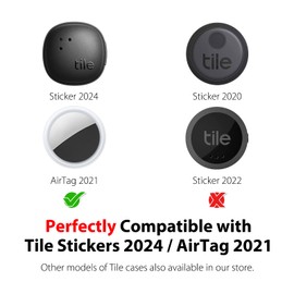 Silicone Case for Tile Sticker 2024 & AirTag 2021 with Carabiners, 2 Pack Anti-Scratch Protective Cover for Tile Tracker (Navy/White)