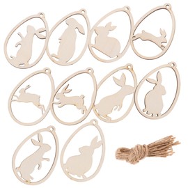 jojofuny 20Pcs Easter Wooden Cutouts Bunny Shape Unfinished Wood Slices for DIY Crafts Hand Paintable Graffiti Wooden Slices for Easter Decorations and Family Art Activities